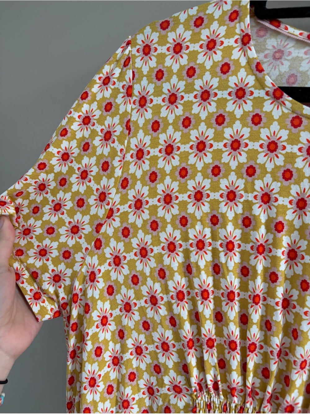 Boden Floral Crew Neck Jersey Short Sleeve Mini Dress Size 16/18L NWOT - Picture 7 of 9